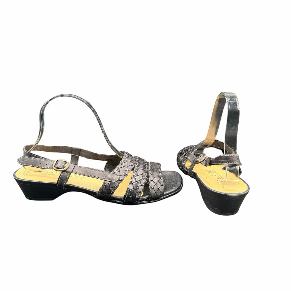 David Tate Leather Braided Sandals Women’s 9.5 W Made in Italy Low Heel